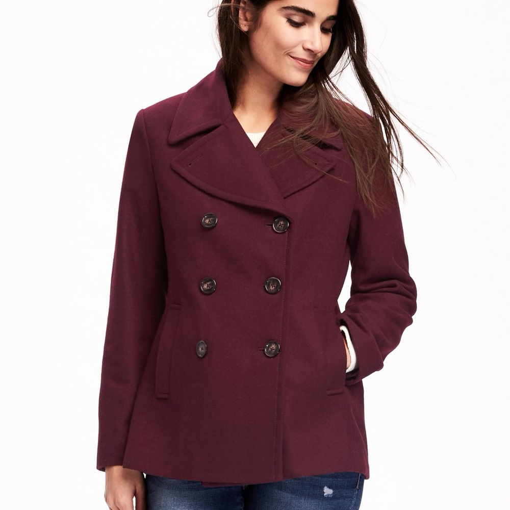 Old Navy Burgundy Peacoat